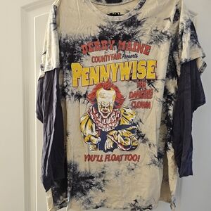 Torrid Cream and Black Pennywise Long Sleeve Tee